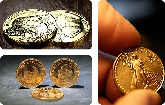 Gold coins featuring a woman on one and a man on the other, symbolizing wealth and diversity in representation.